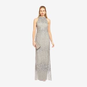 Adrianna Papell Beaded Halter Dress Size 10